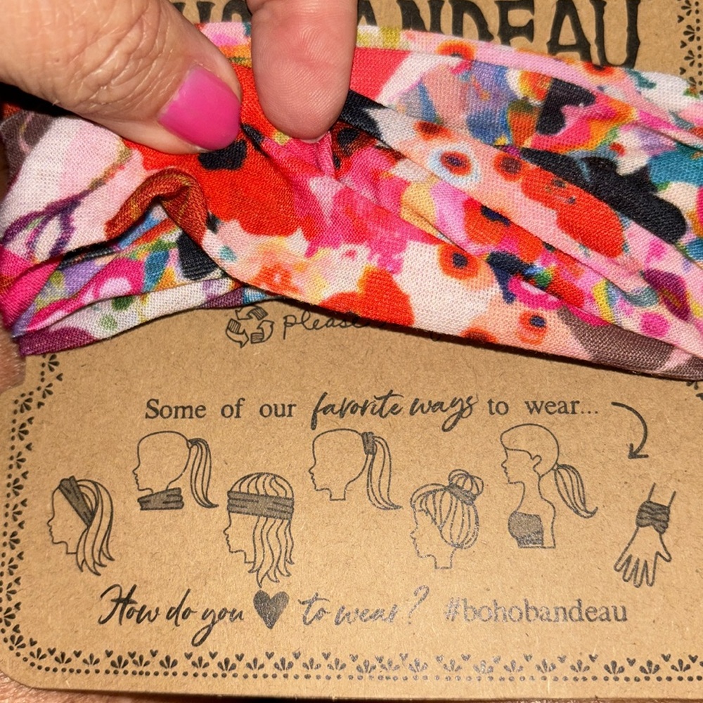 NEW floral boho bandeau headband - Picture 3 of 8
